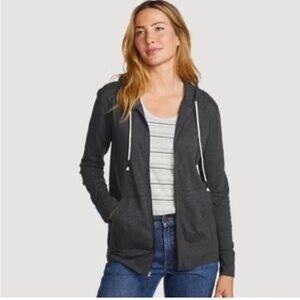 Eddie Bauer Cotton Dark Gray Zip-Up Hoodie